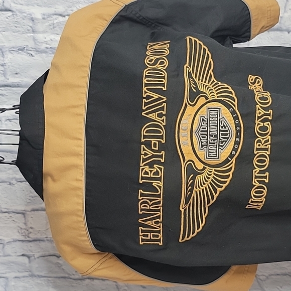 HARLEY DAVIDSON 110‎ Anniversary Black and Tan Shirt Large - Picture 6 of 11